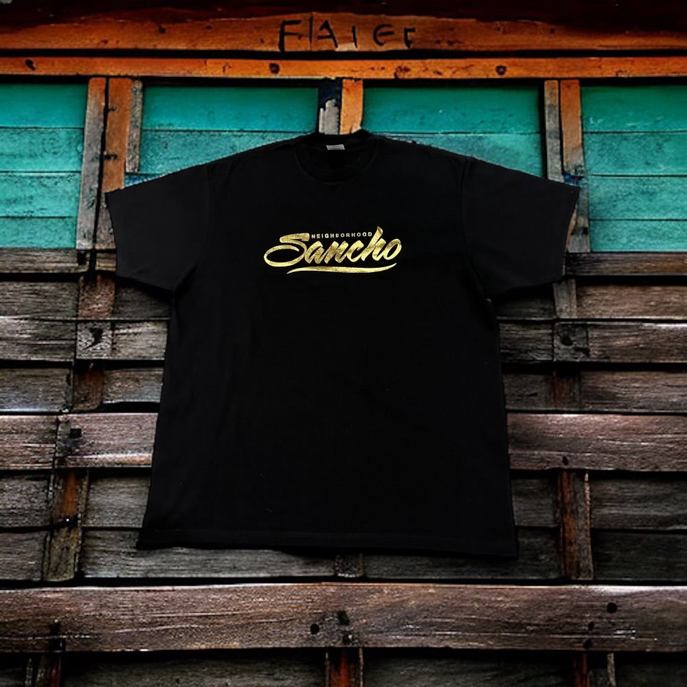 Neighborhood Sancho black Tshirt (with gold foil)