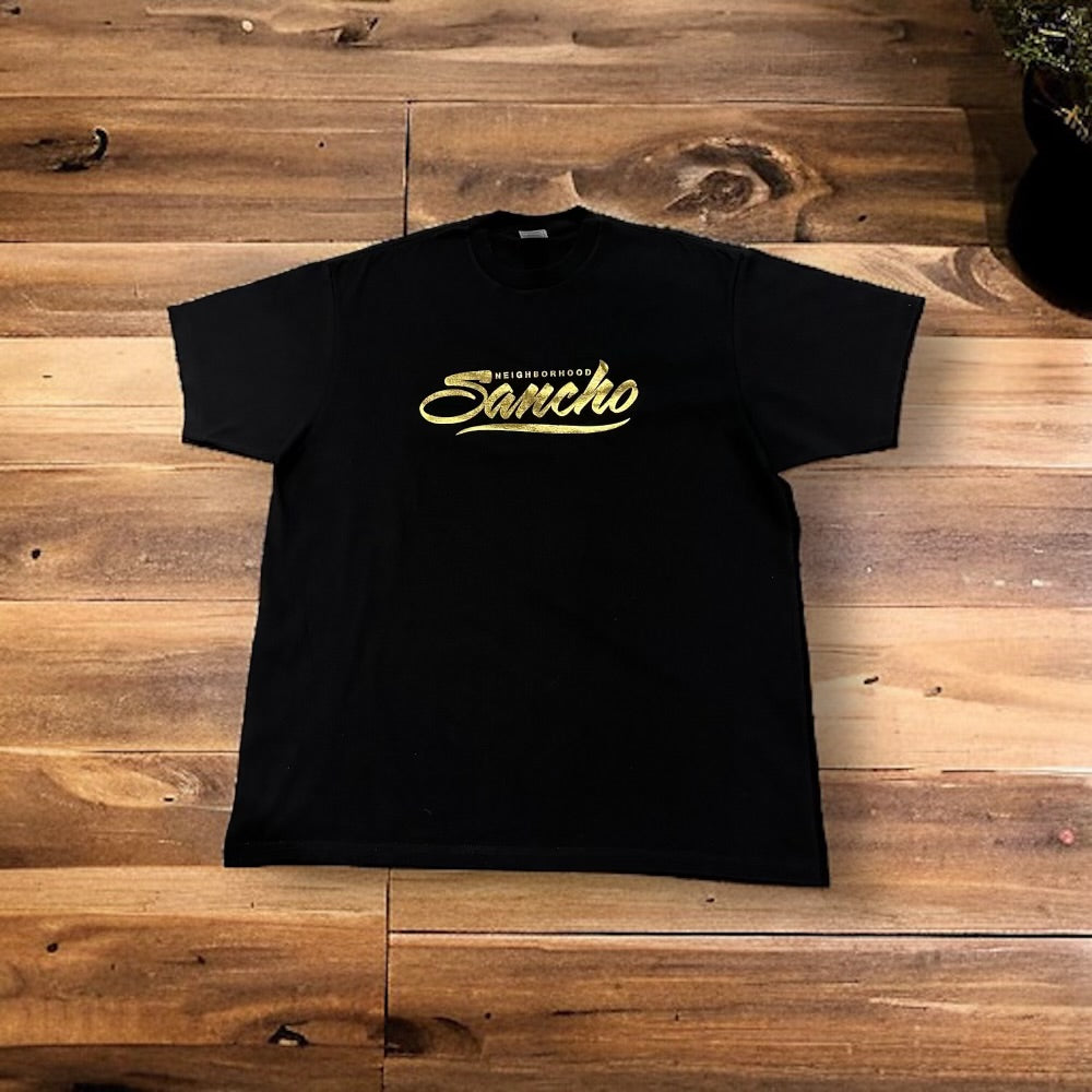 Neighborhood Sancho black Tshirt (with gold foil)